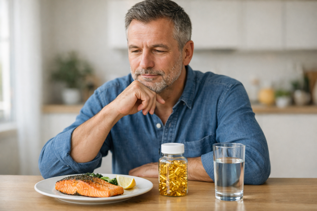 Omega-3 tras los 40: cuándo sirve y cuándo no hace falta suplementar si comes pescado